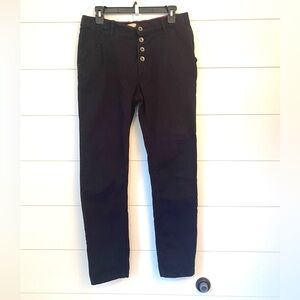 ROXY black Chinos with Button-Fly. Size small.